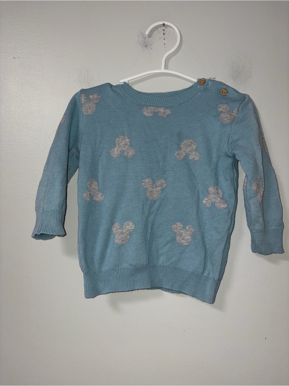 Disney Mickey Mouse Blue & Gray Pullover Sweater Boys 18M